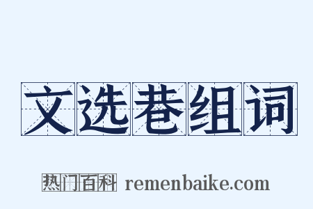 文选巷组词是什么意思的图片